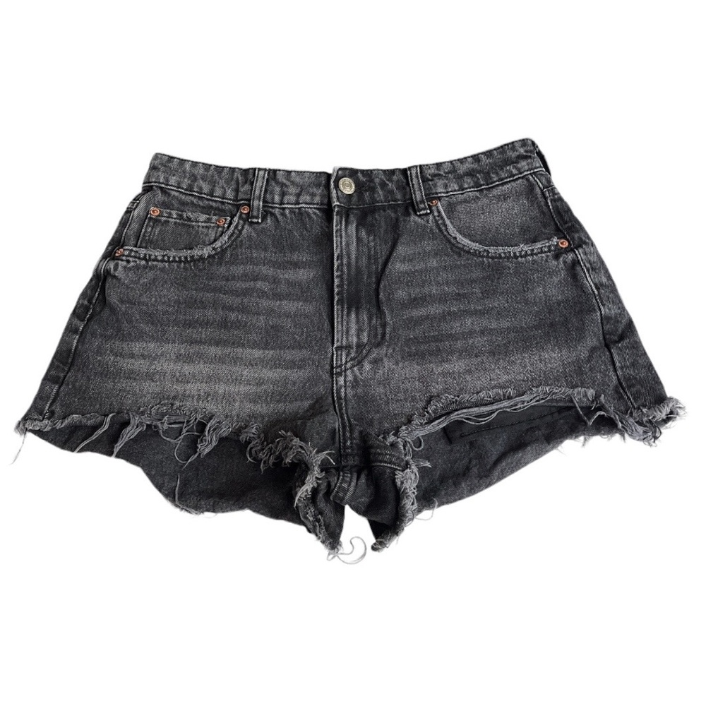 Zara The High Waist Short Jean Shorts Faded Black Size 10